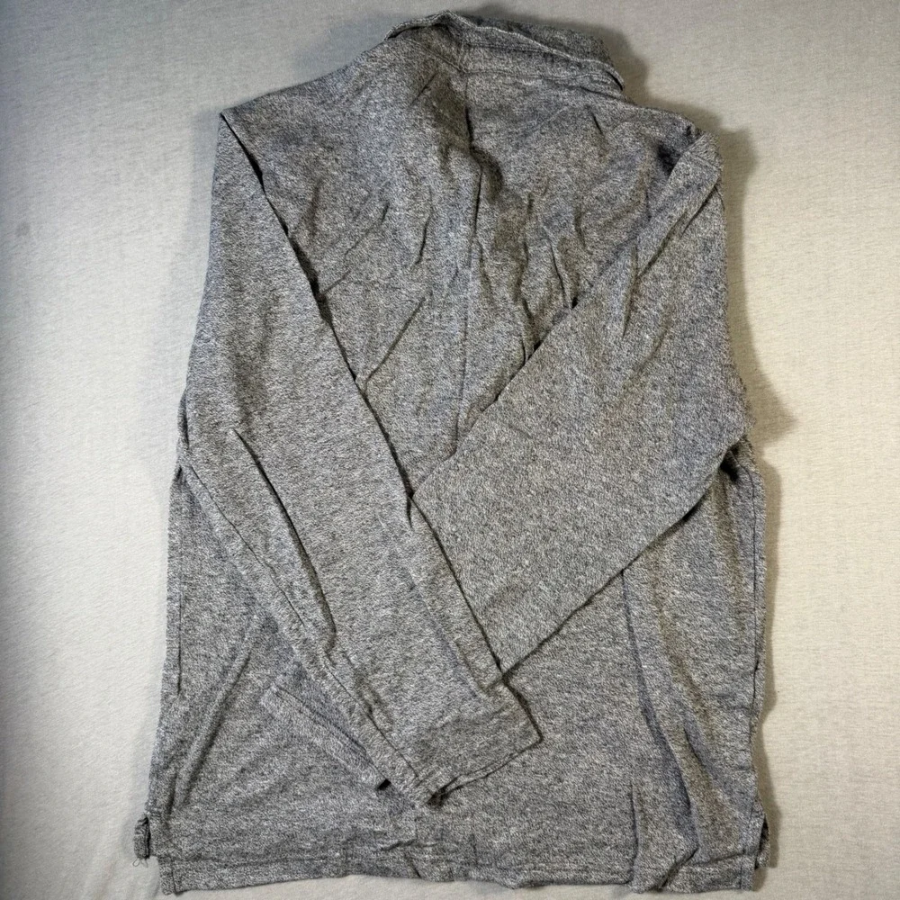 J. Crew Mens Cashmere Blend Long Sleeve Polo Shirt Gray Medium Cotton Knit